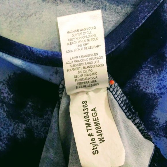 SCOOP NECK*3/4 LENGTH SLEEVES*PULL ON TOP*WOMEN SIZE L*BLUE & WHITE. - Picture 7 of 7